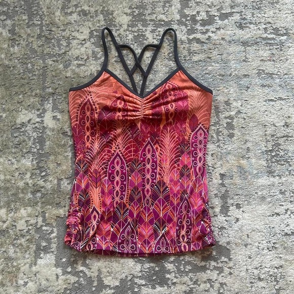 Prana Tops - Prana Active perfomance Strappy Tank Top Multicolor Shelf Bra Yoga S